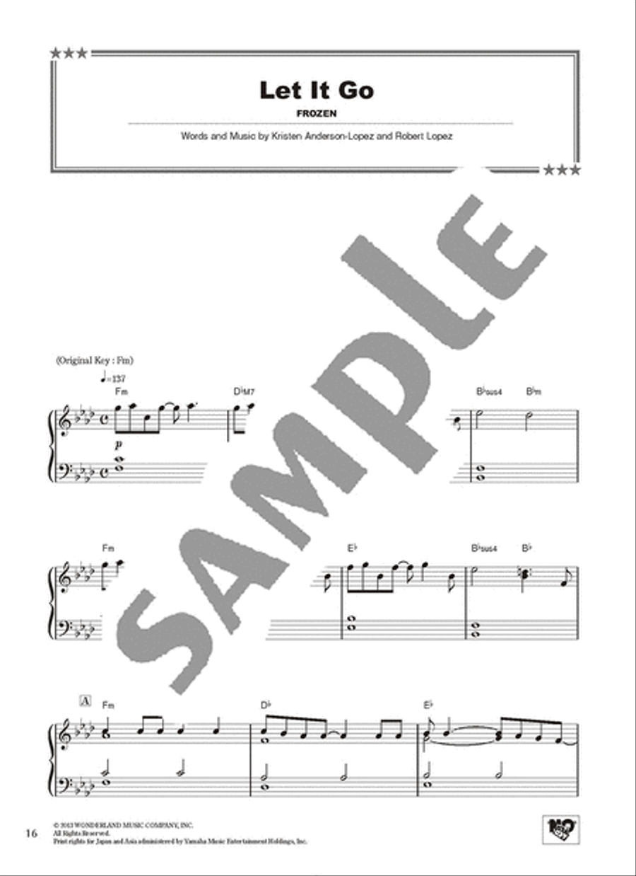 Disney Best Hit 10 Intermediate Level/English Version Voice scores gallery preview page 6
