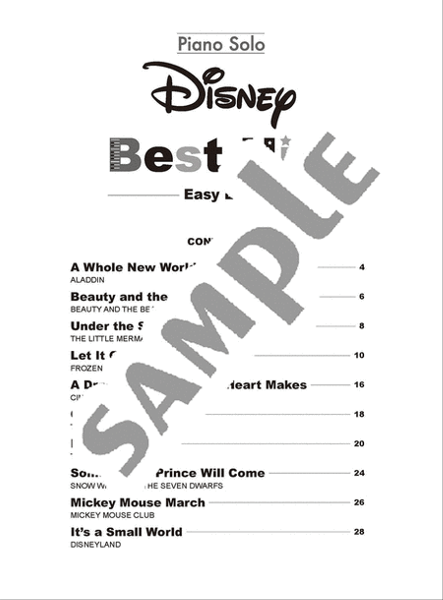 Disney Best Hit 10 Easy Level/English Version Voice scores gallery preview page 2