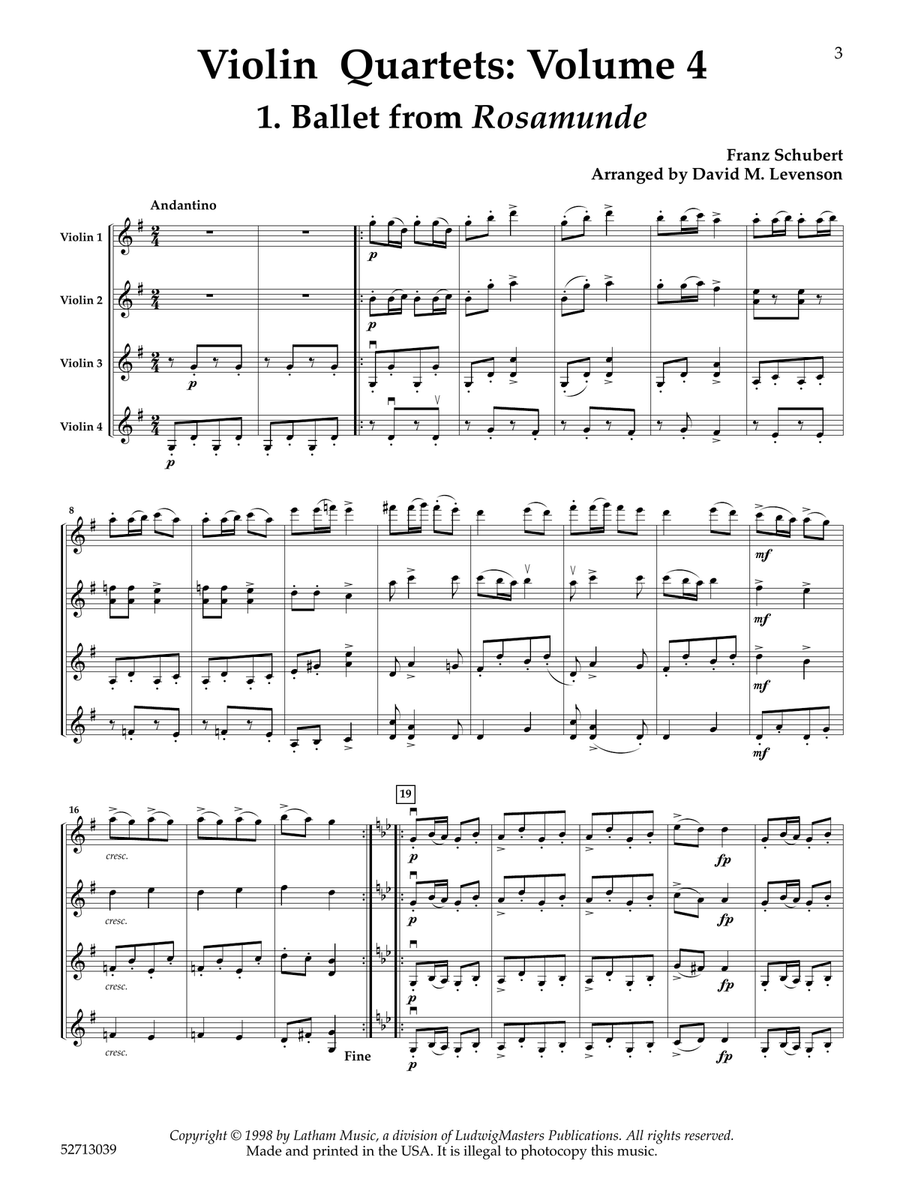 Violin Quartets, v. 4 Violin Quartets, v. 4 Violin scores gallery preview page 5