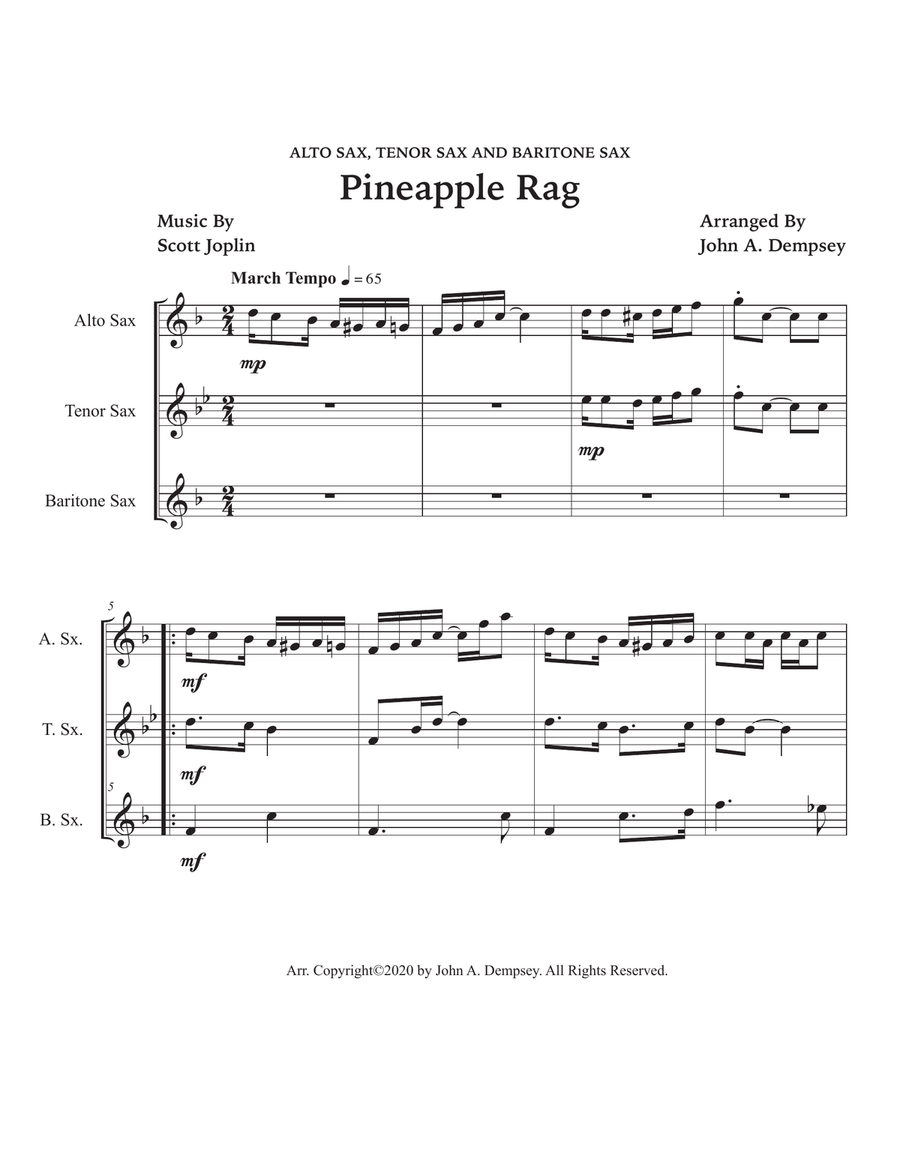 Pineapple Rag (Sax Trio: ATB) Woodwind Trio scores gallery preview page 5