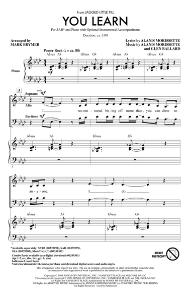 You Learn (from Jagged Little Pill) (arr. Mark Brymer)