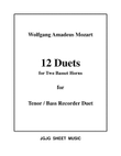 Twelve Mozart Duets for TB Recorders
