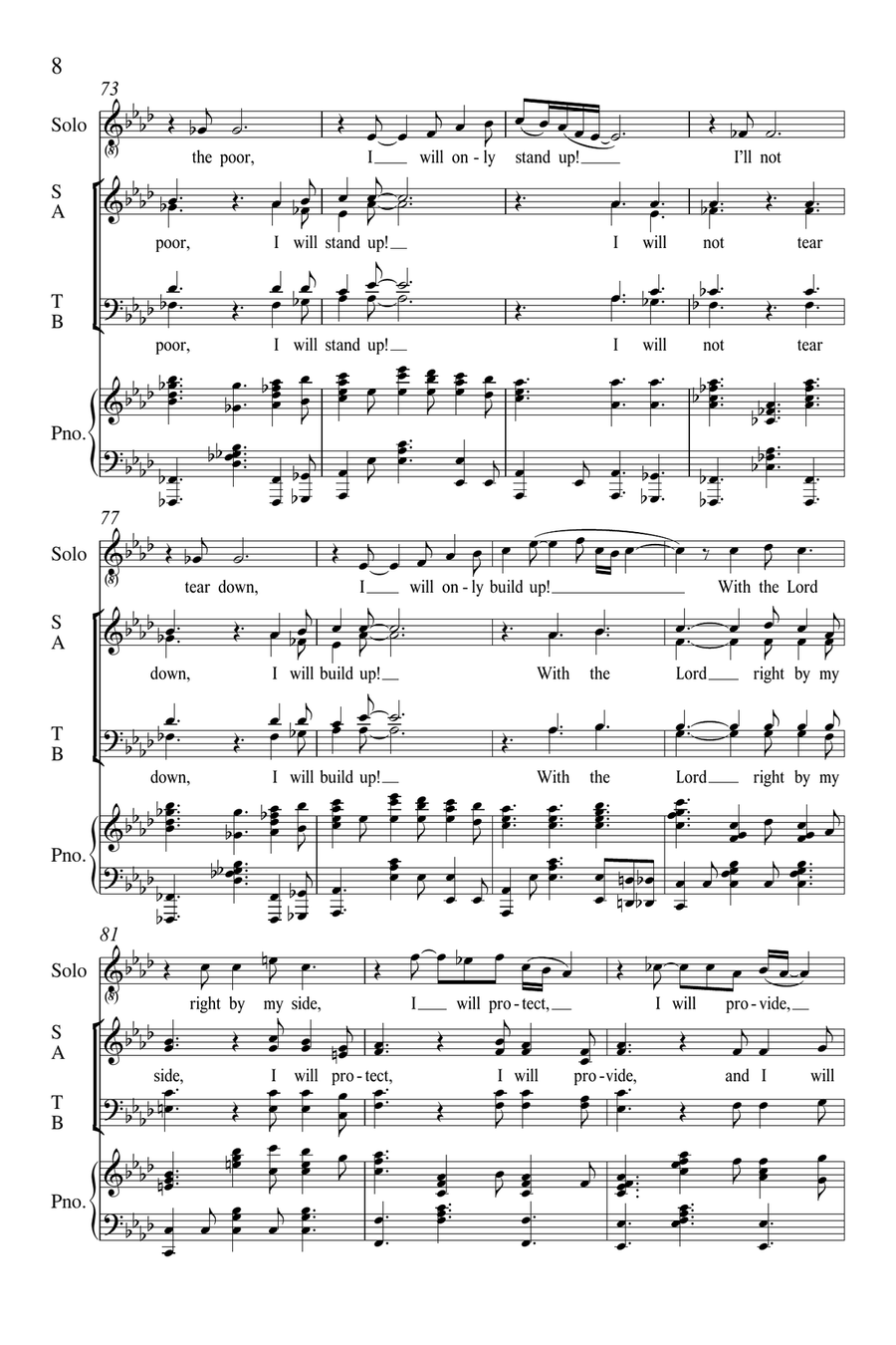 I Will Walk This Way (Downloadable) 4-Part scores gallery preview page 7
