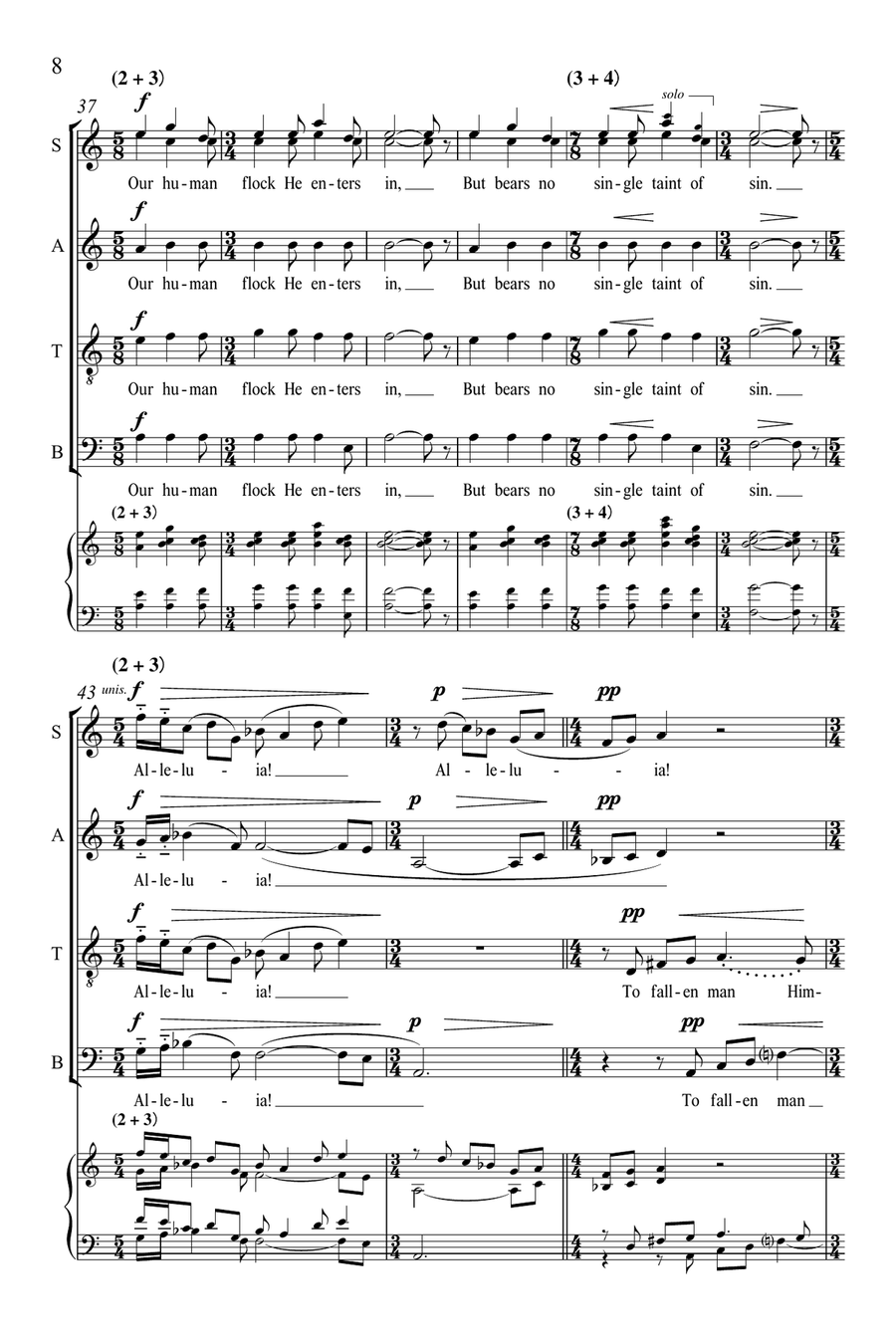 A Boy Is Born in Bethlehem (Downloadable) 4-Part scores gallery preview page 7