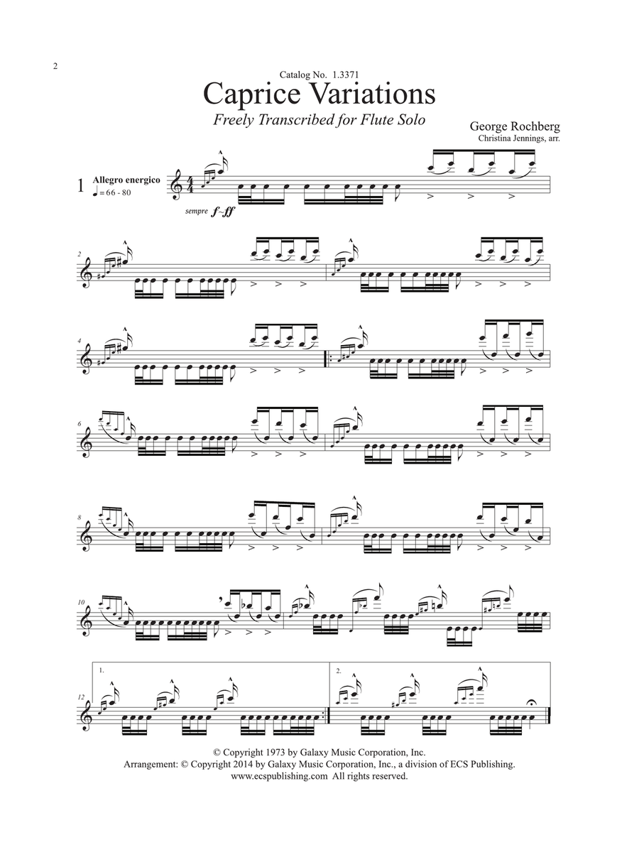 Caprice Variations Flute Solo scores gallery preview page 2