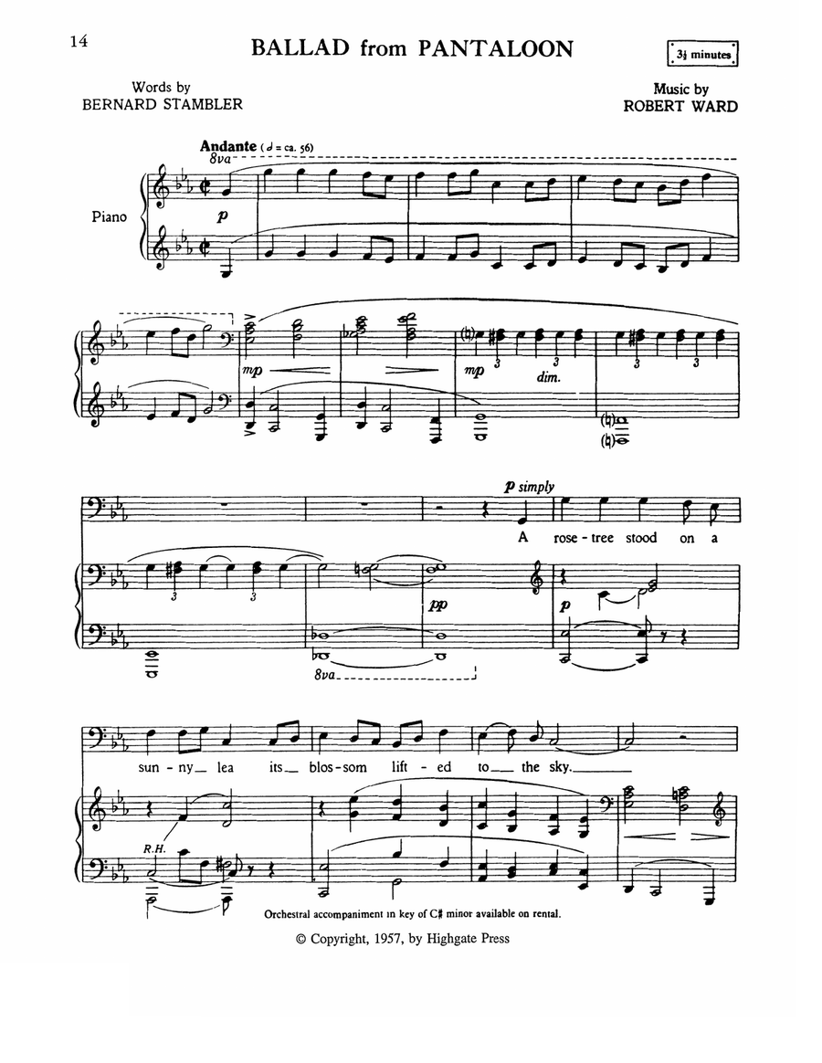 Ballad from He Who Gets Slapped (Pantaloon) Baritone Voice scores gallery preview page 2