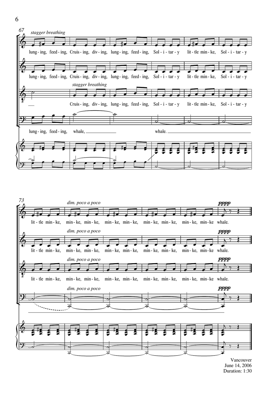 Due East: 2. Minke Whale (Downloadable) 4-Part scores gallery preview page 5
