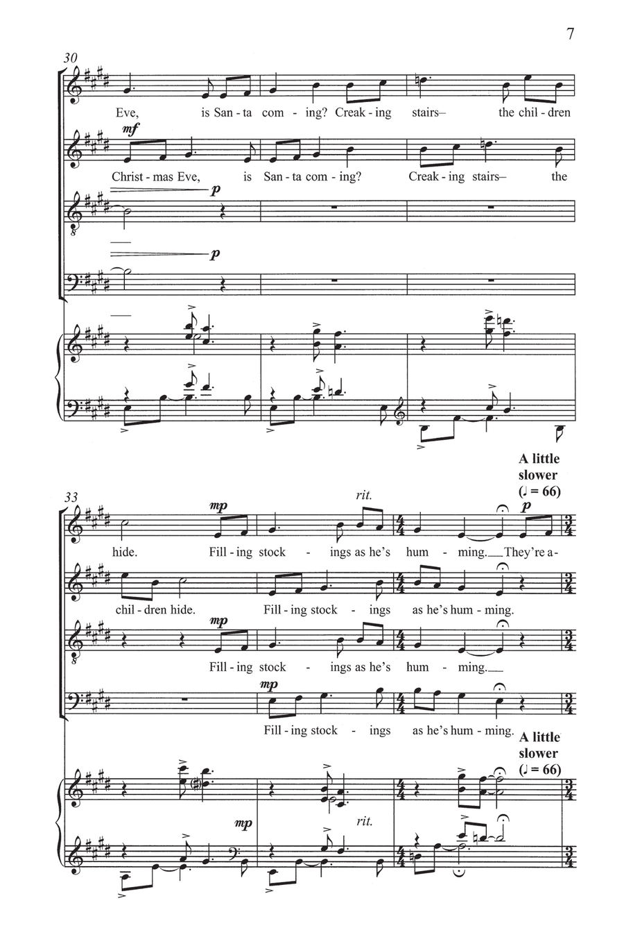 Make a Wish for Me on Christmas (Downloadable) 4-Part scores gallery preview page 5