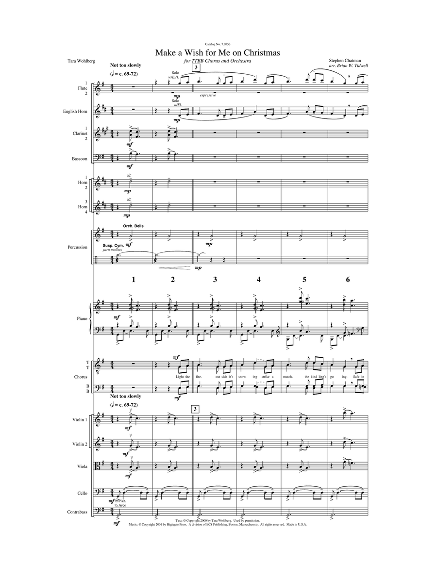 Make a Wish for Me on Christmas (Downloadable Full Score) Choir scores gallery preview page 2