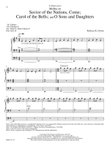 Medley on Savior of the Nations, Come; Carol of the Bells; and O Sons and Daughters