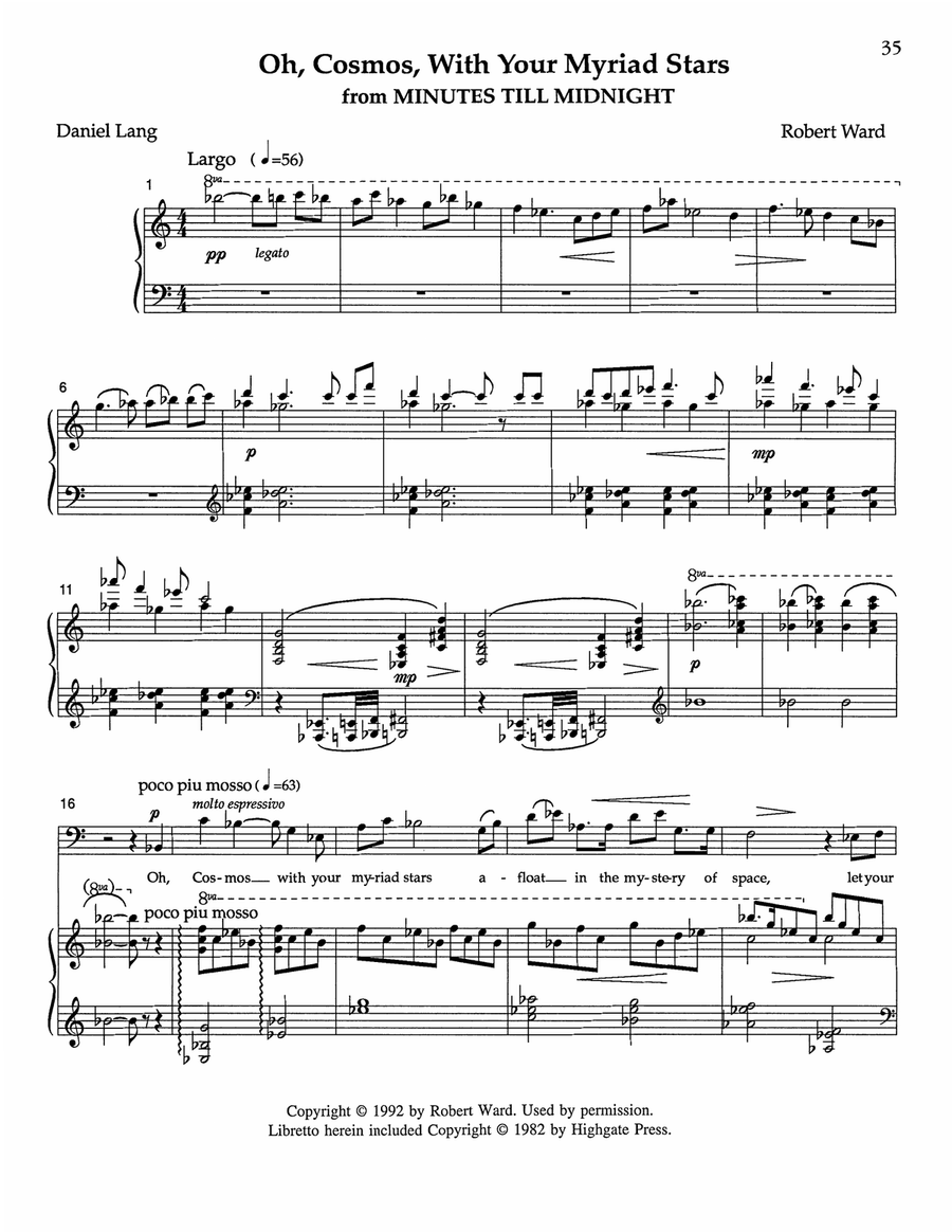 Oh, Cosmos, With Your Myriad Stars from Minutes Till Midnight Baritone Voice scores gallery preview page 2