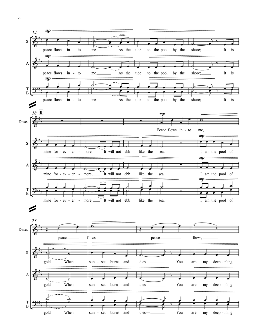 Peace Flows into Me from For a Breath of Ecstasy (Downloadable Full Score) Choir scores gallery preview page 2