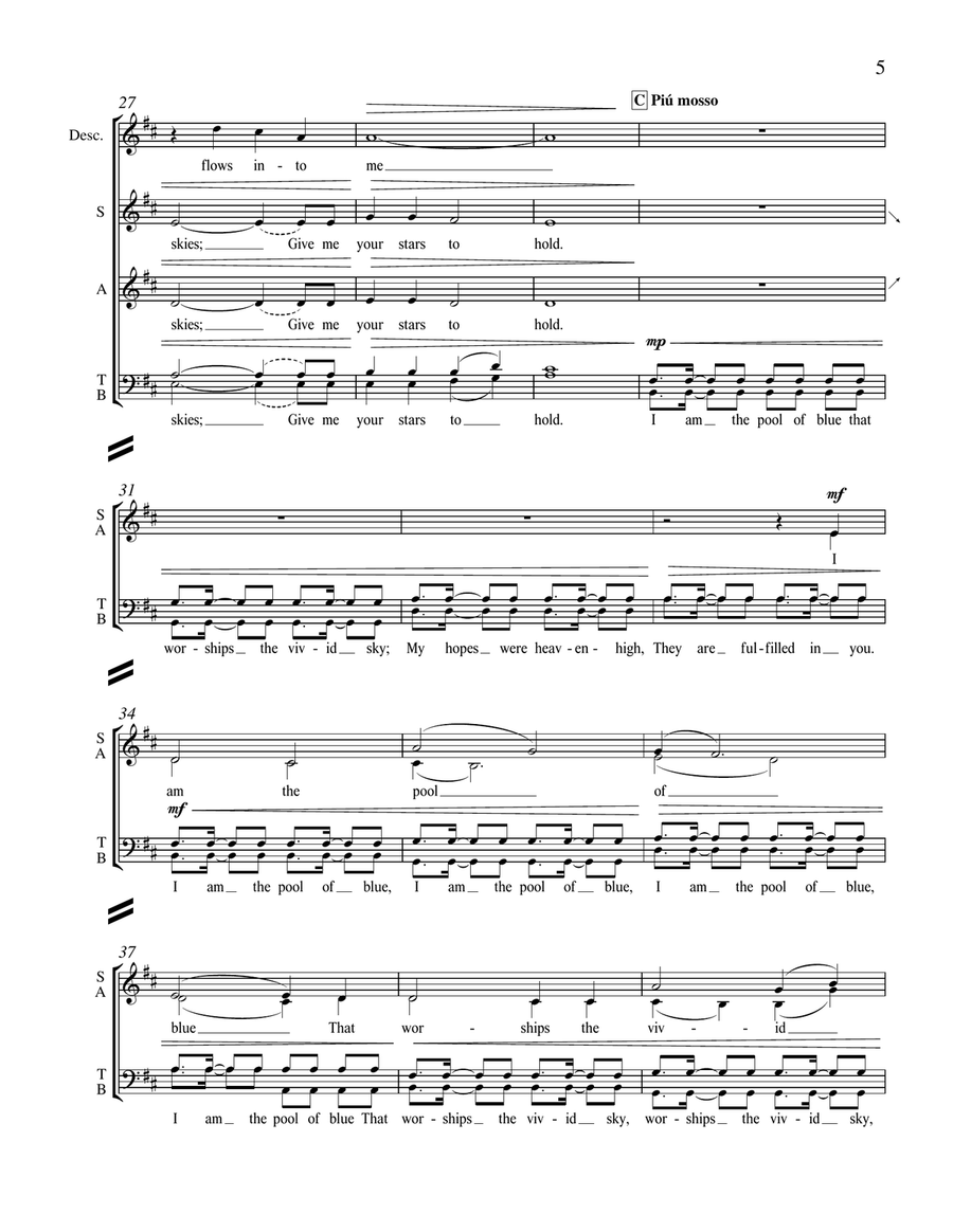Peace Flows into Me from For a Breath of Ecstasy (Downloadable Full Score) Choir scores gallery preview page 3