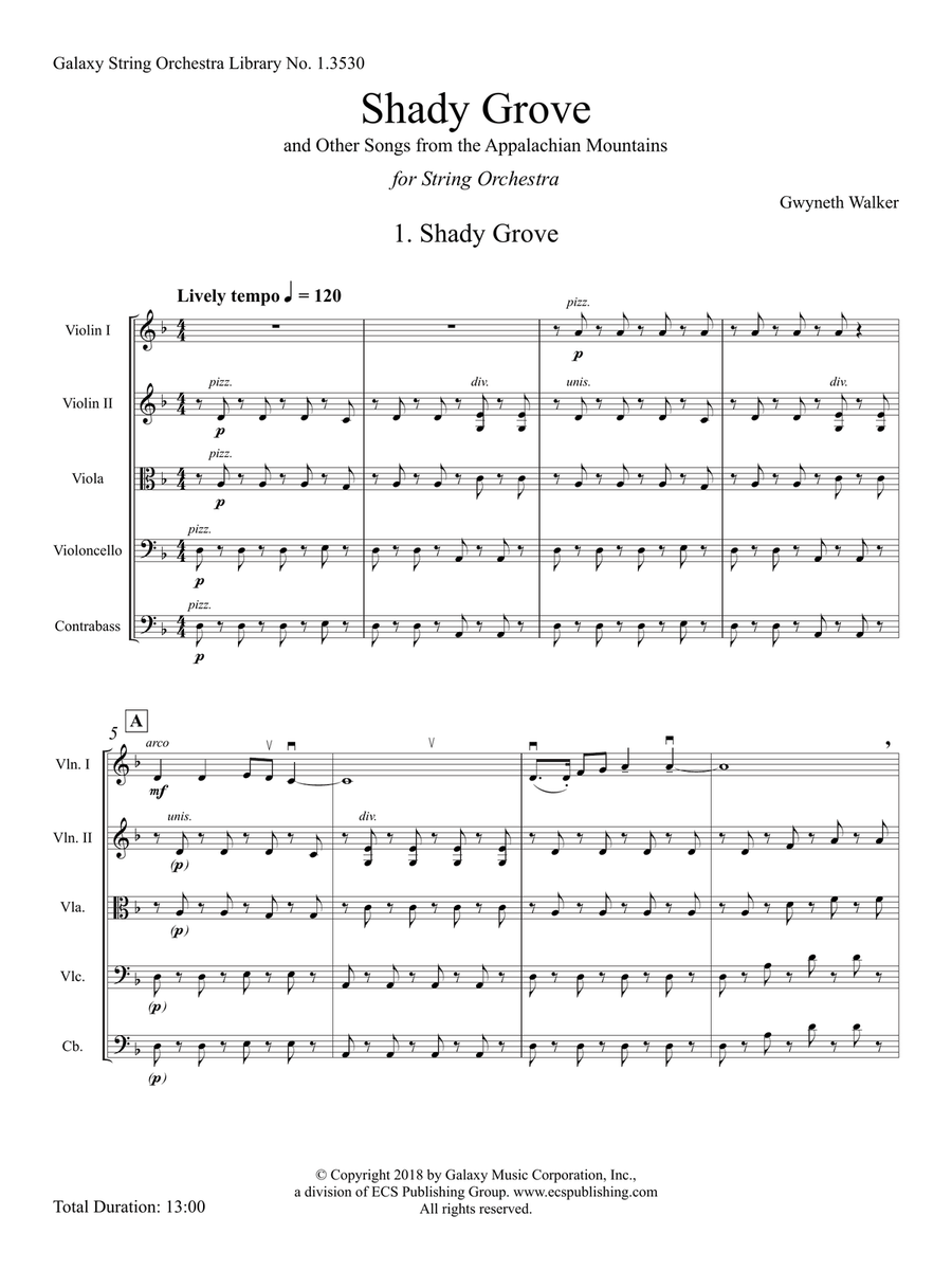 Shady Grove: and Other Songs from the Appalachian Mountains (Downloadable Additional Full Score) Score scores gallery preview page 2