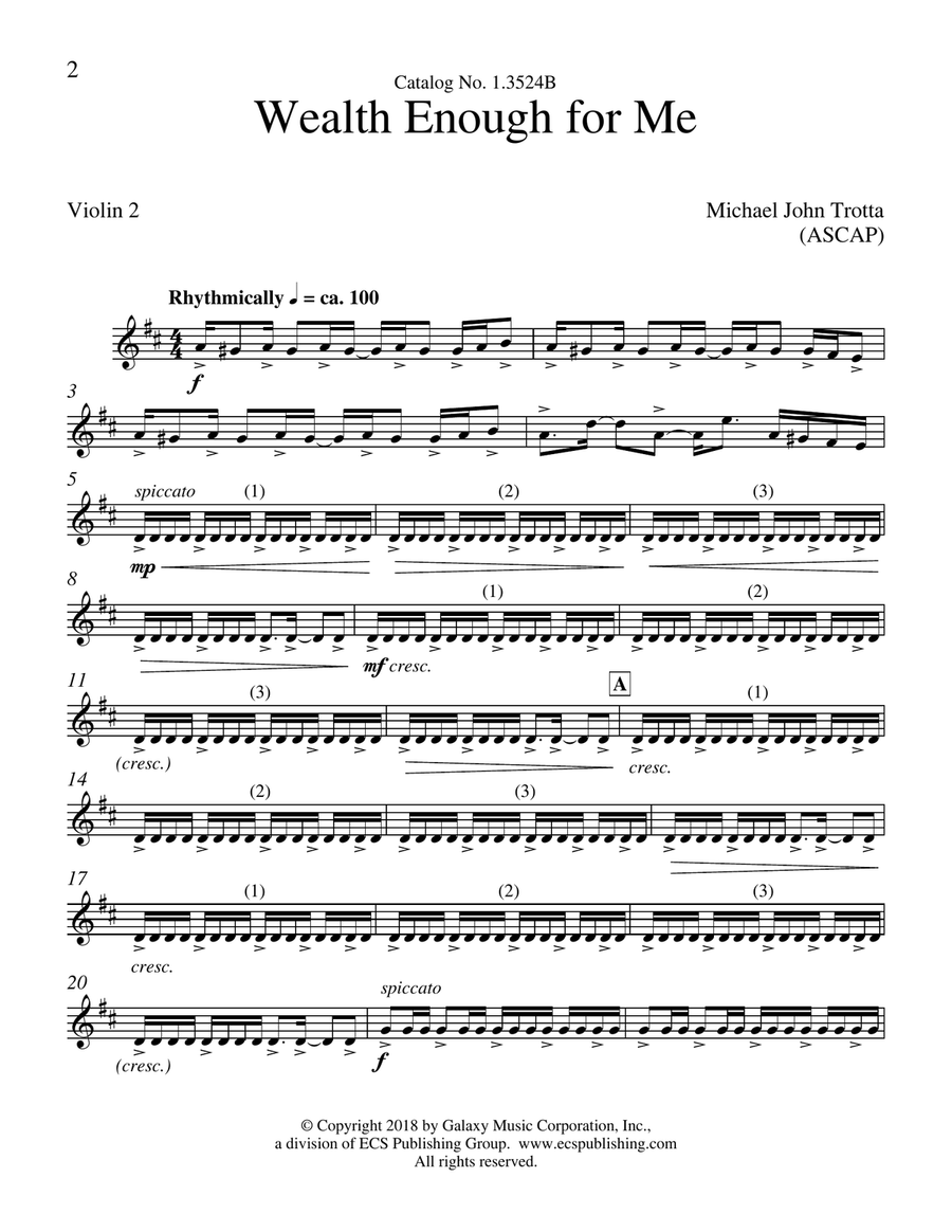 Wealth Enough for Me from For a Breath of Ecstasy (Downloadable String Parts) Choir scores gallery preview page 4