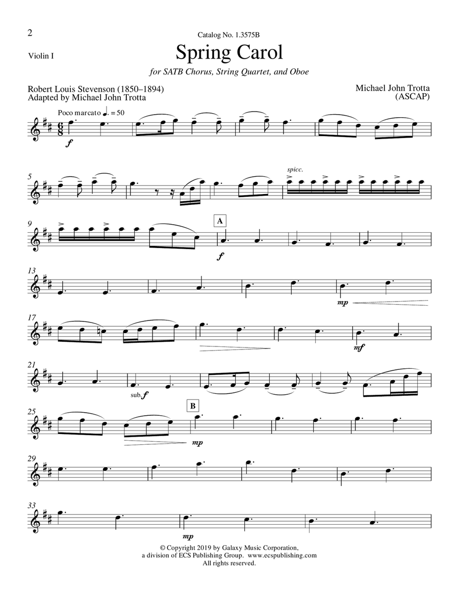 Spring Carol (Downloadable Instrumental Parts) Choir scores gallery preview page 5