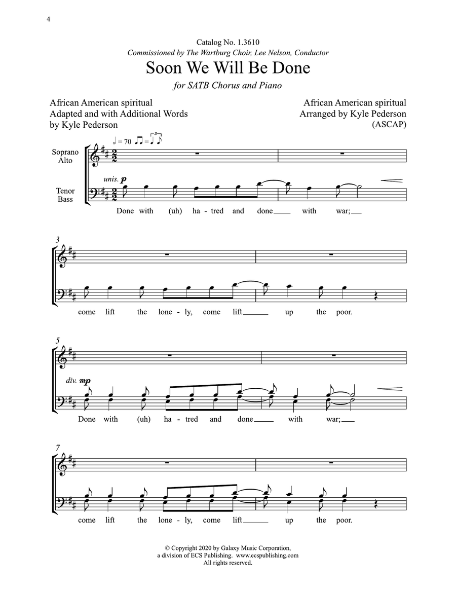Soon We Will Be Done 4-Part scores gallery preview page 3