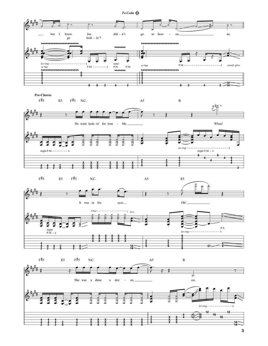 Big Trouble Big Trouble Guitar Tablature scores gallery preview page 3