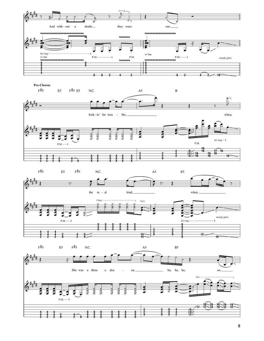 Big Trouble Big Trouble Guitar Tablature scores gallery preview page 5