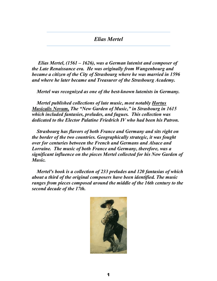 Elias Mertel - Hortus Musicalis Novum, the Fantasies, Volume 2 Transcribed for Baritone Ukulele Small Ensemble scores gallery preview page 4