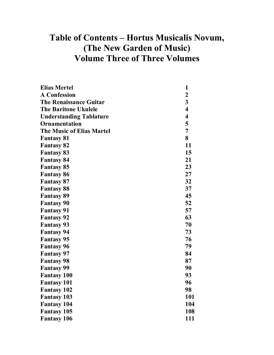 Elias Mertel - Hortus Musicalis Novum, the Fantasies, Volume 3 Transcribed for Baritone Ukulele Baritone Ukulele scores gallery preview page 2