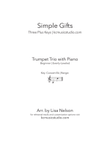 Simple Gifts - Trumpet Trio with Piano Accompaniment