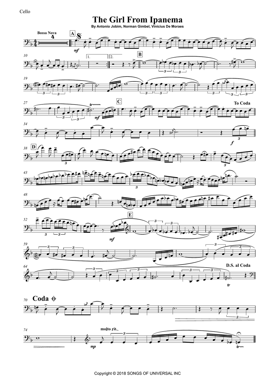 The Girl From Ipanema (garôta De Ipanema) Piano scores gallery preview page 4
