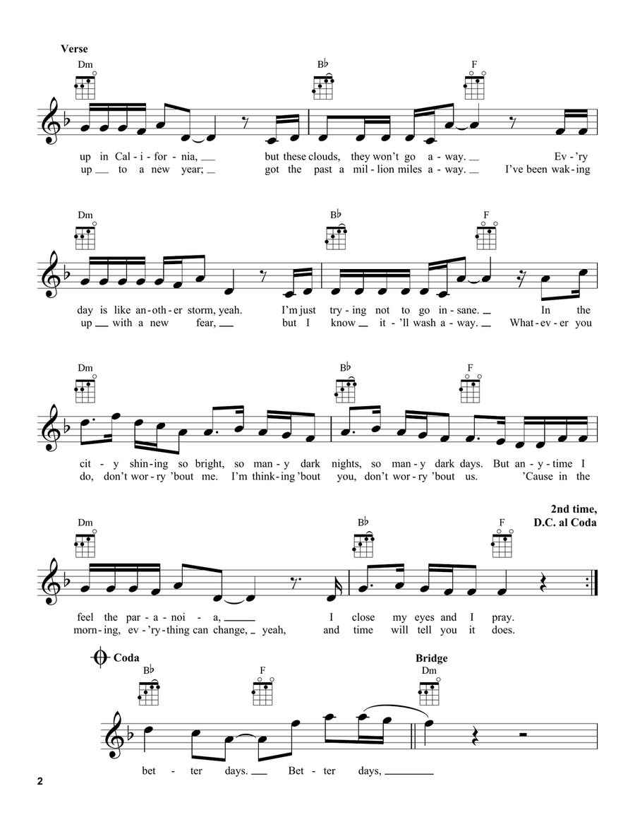 Better Days Better Days Ukulele scores gallery preview page 2