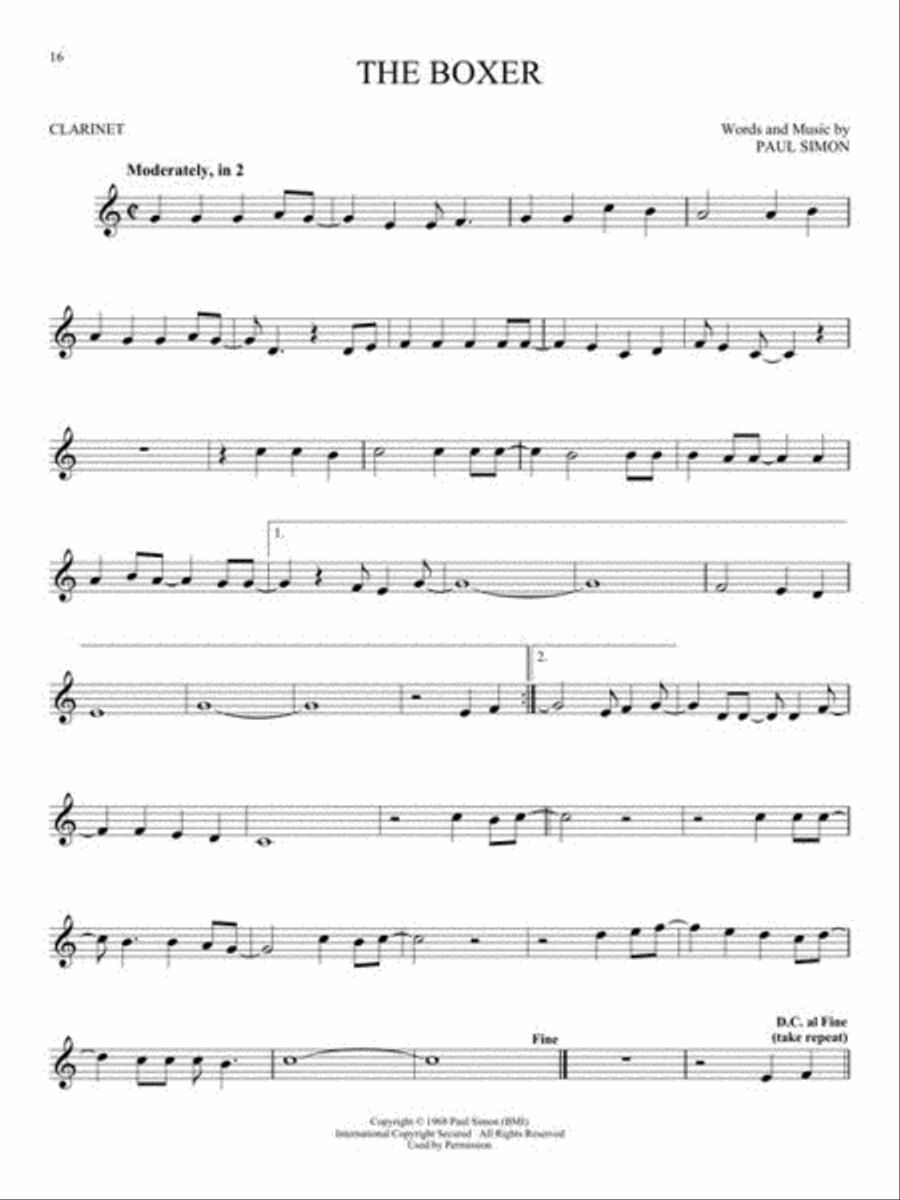 101 Most Beautiful Songs 101 Most Beautiful Songs Clarinet Solo scores gallery preview page 6