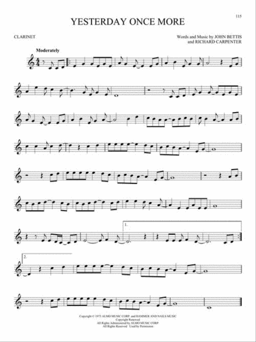 101 Most Beautiful Songs 101 Most Beautiful Songs Clarinet Solo scores gallery preview page 7