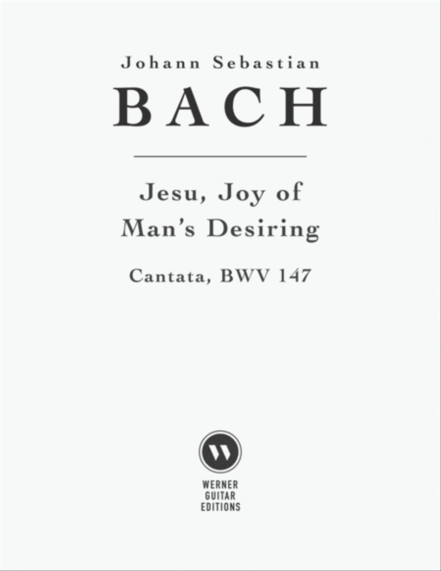 Jesu, Joy of Man’s Desiring by Bach for Guitar Classical Guitar scores gallery preview page 1