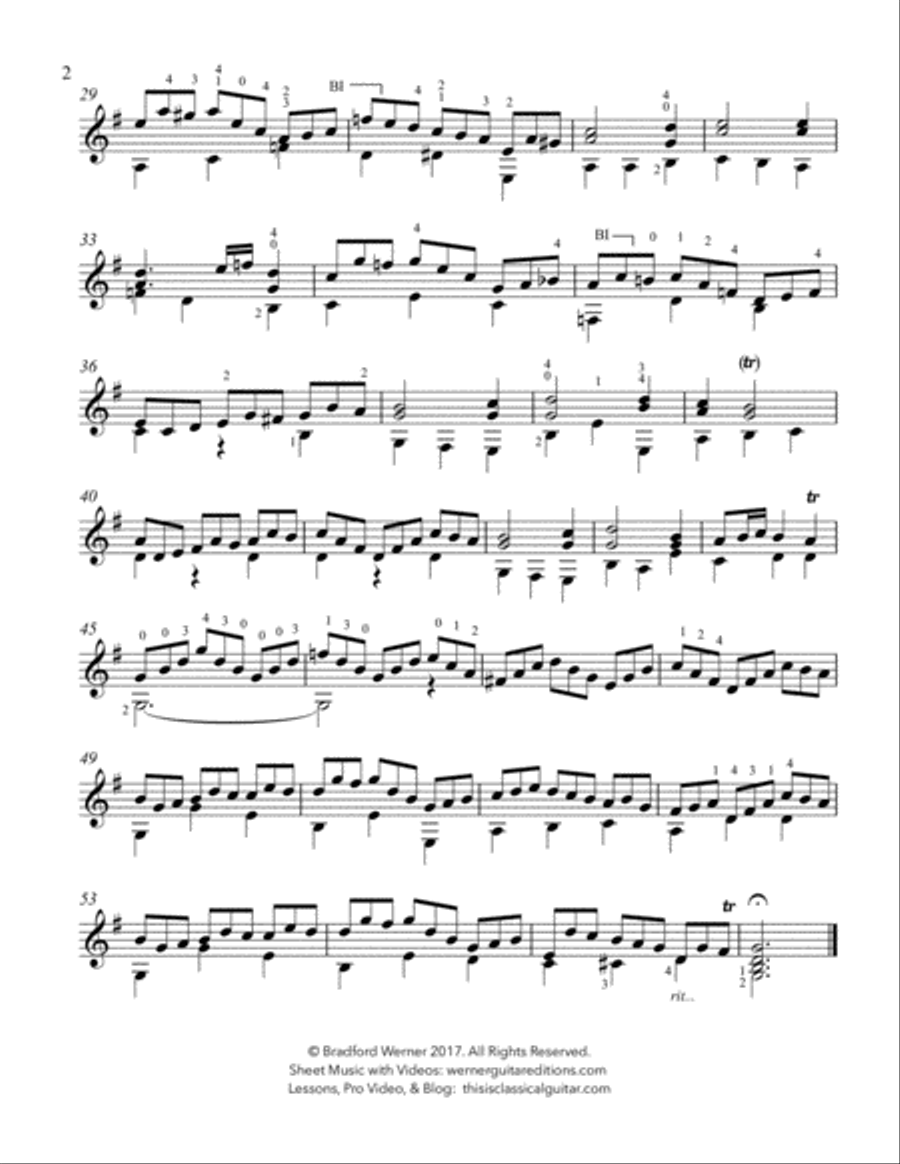 Jesu, Joy of Man’s Desiring by Bach for Guitar Classical Guitar scores gallery preview page 3