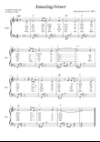 Amazing Grace (F major key) Piano Style with note names, chords and lyrics