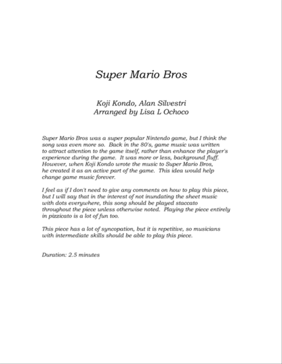 Super Mario Bros. Main Theme String Orchestra scores gallery preview page 4