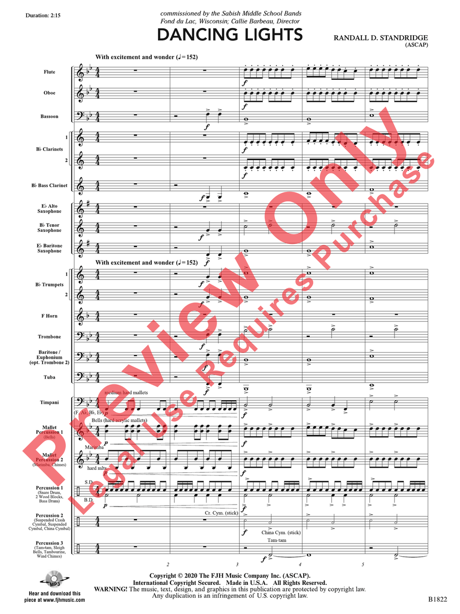 Dancing Lights Dancing Lights Concert Band scores gallery preview page 4