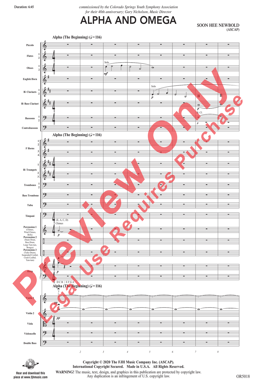 Alpha and Omega by Soon Hee Newbold Full Orchestra - Sheet Music page 3
