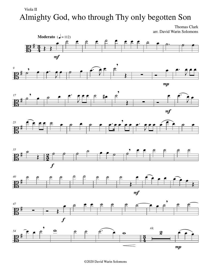 Almighty God, who through thy only begotten Son (Easter motet) for 4 violas Almighty God, who through thy only begotten Son (Easter motet) for 4 violas Viola Solo scores gallery preview page 6