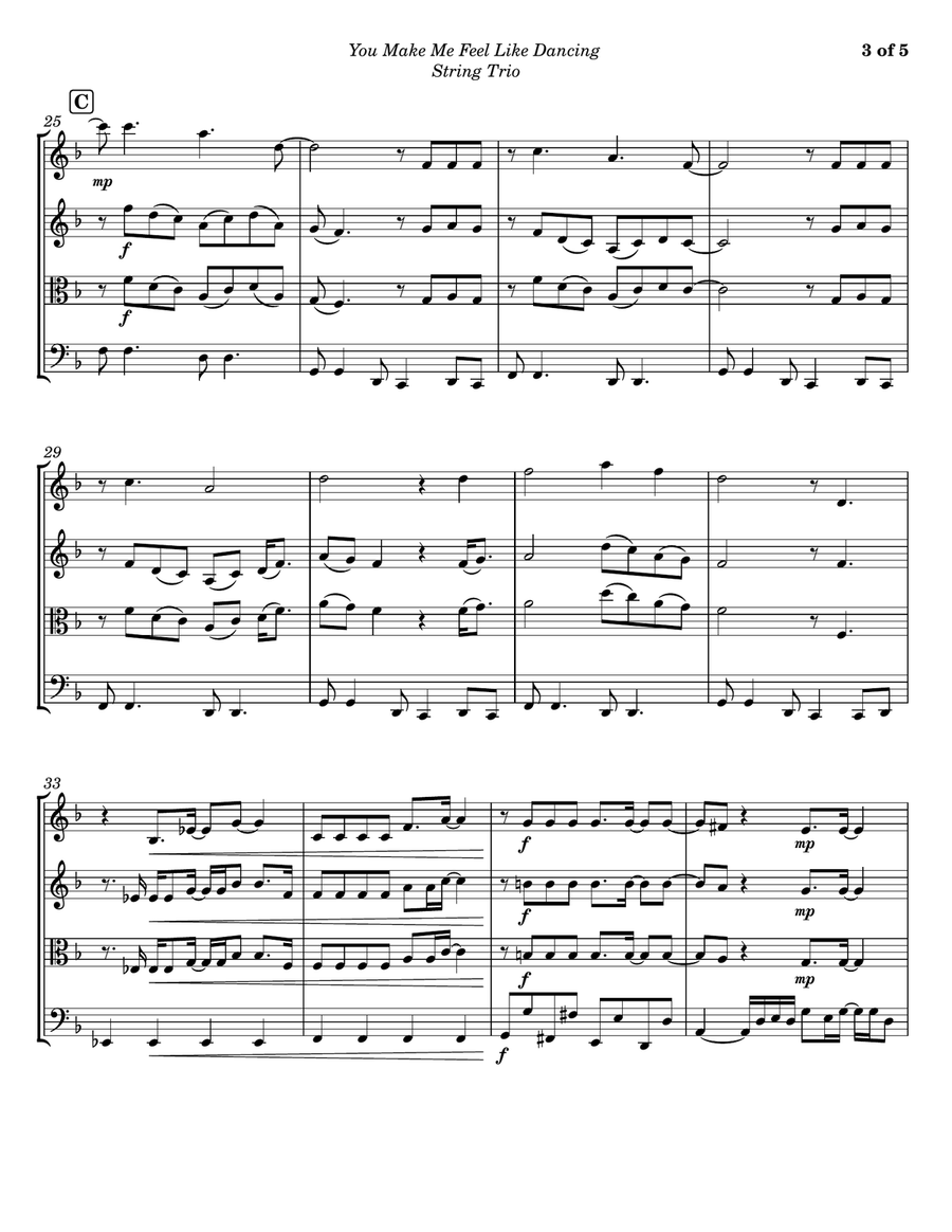 You Make Me Feel Like Dancing String Trio scores gallery preview page 3