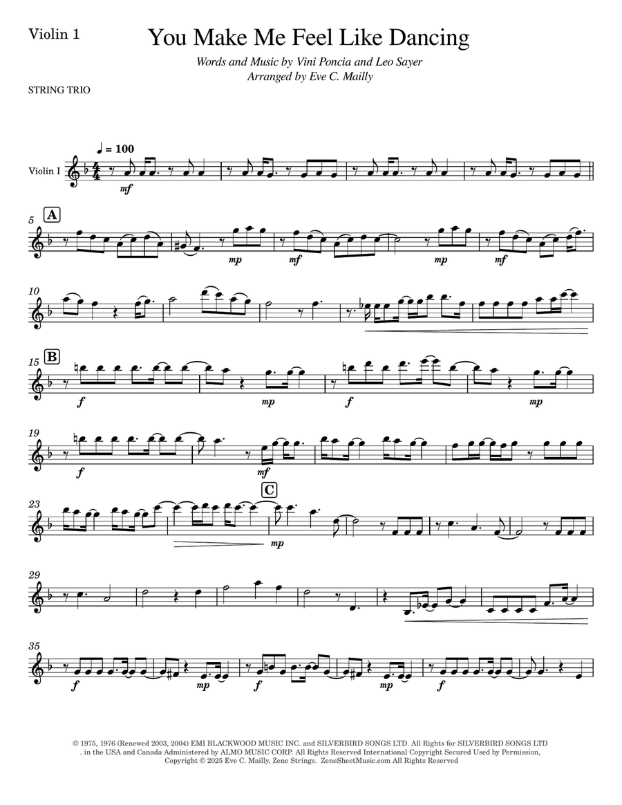 You Make Me Feel Like Dancing String Trio scores gallery preview page 6