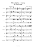 Baroque Menuet for School String Orchestra and 3 violins