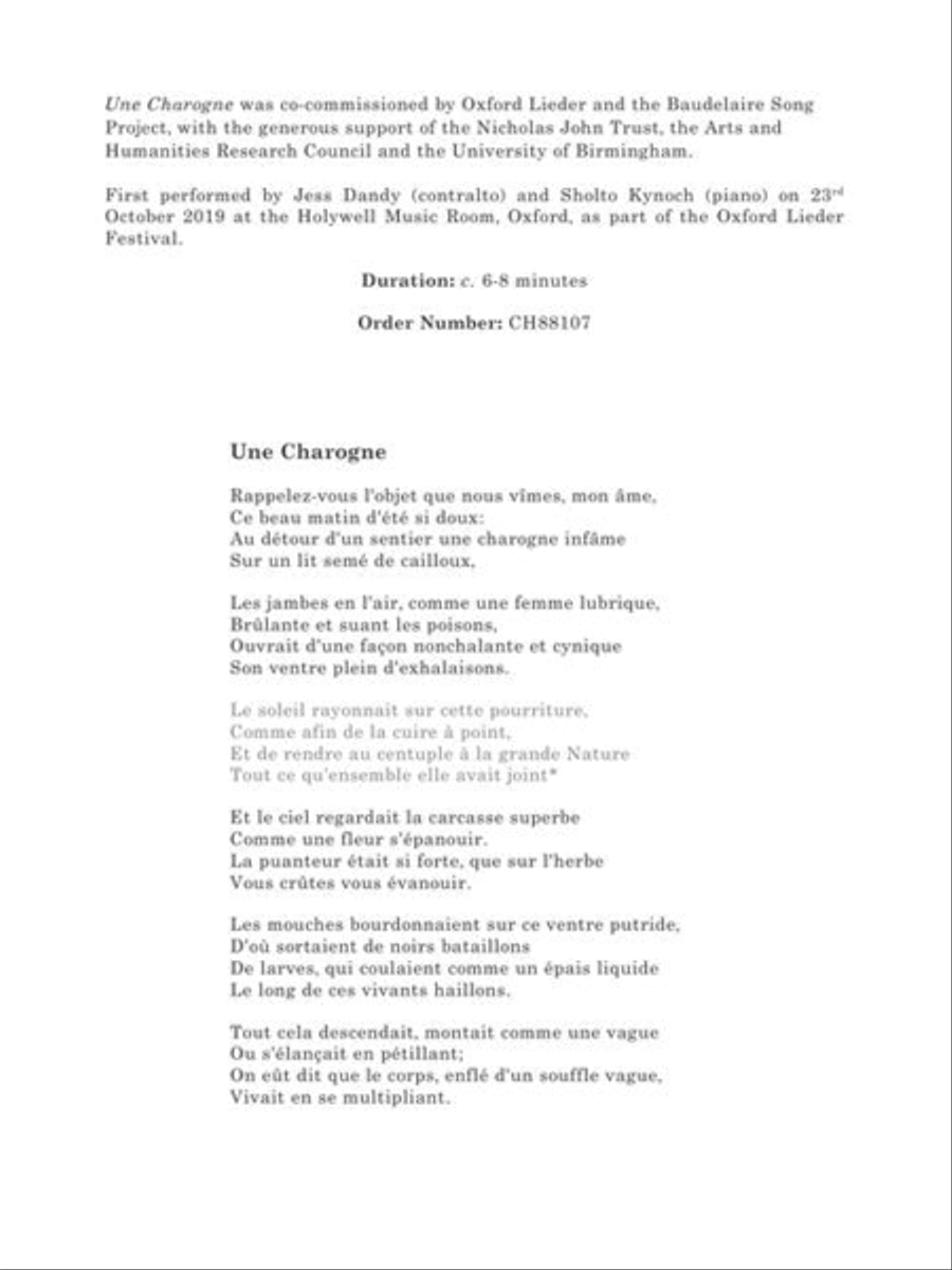 Une Charogne Une Charogne Alto Voice scores gallery preview page 3
