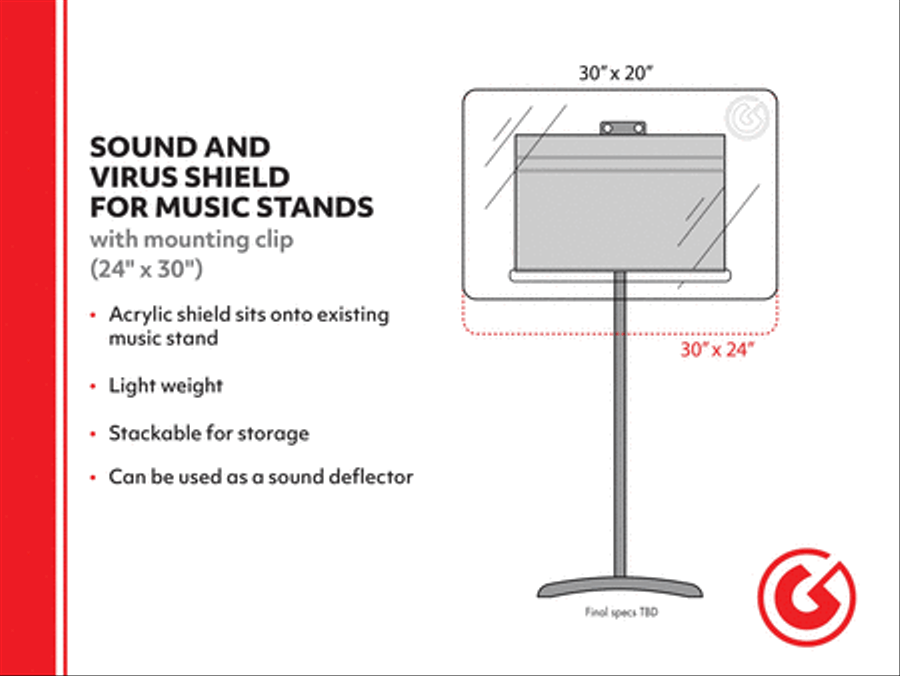 Sound and Virus Shield for Music Stand Musical Instruments scores gallery preview page 1