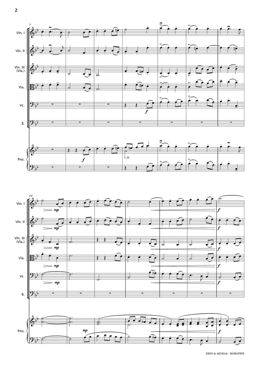 Dido & Aeneas Orchestral Hornpipe String Orchestra scores gallery preview page 4