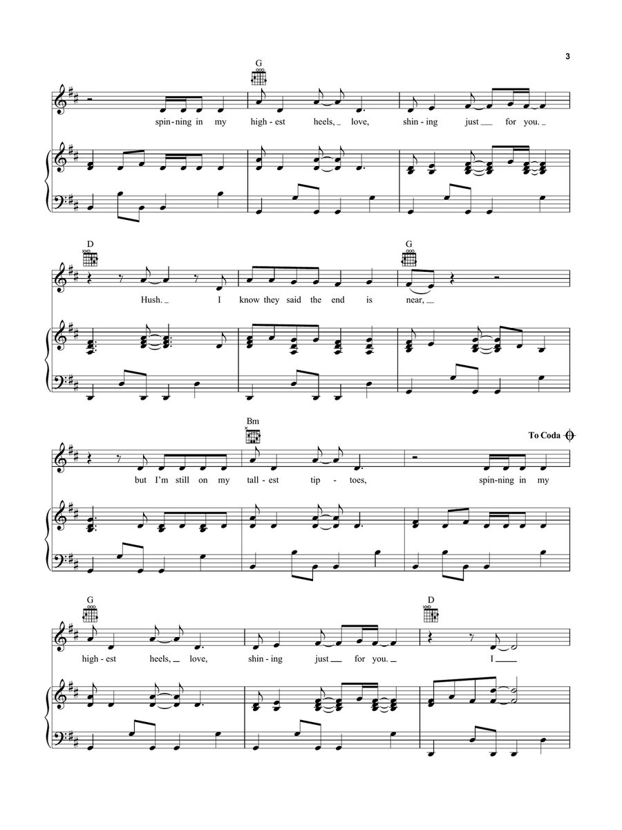 mirrorball mirrorball Piano, Vocal, Guitar scores gallery preview page 3