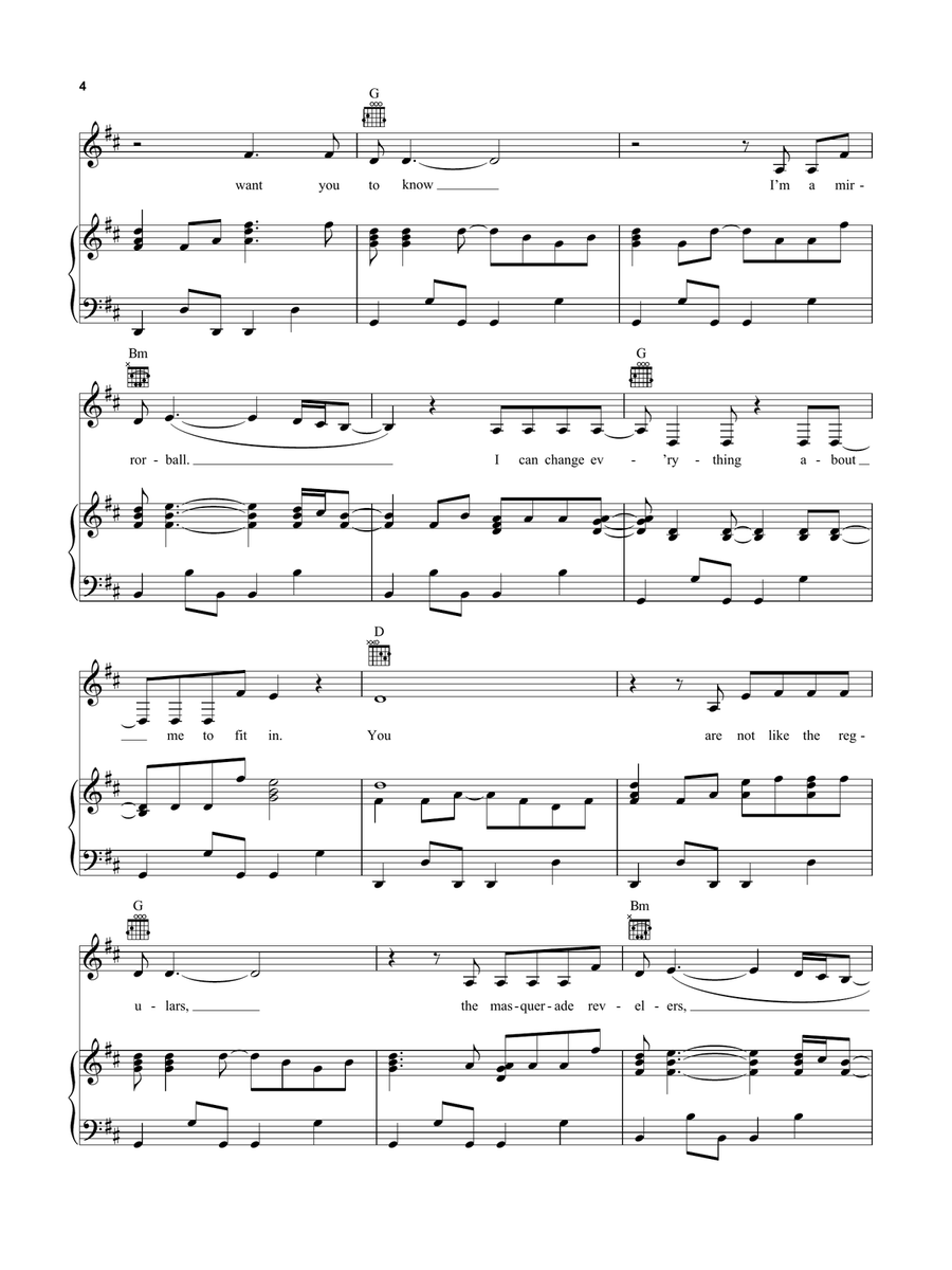 mirrorball mirrorball Piano, Vocal, Guitar scores gallery preview page 4