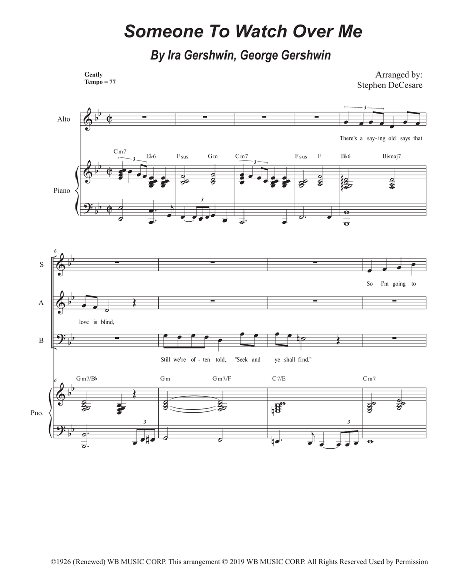 Someone To Watch Over Me Someone To Watch Over Me 3-Part scores gallery preview page 1