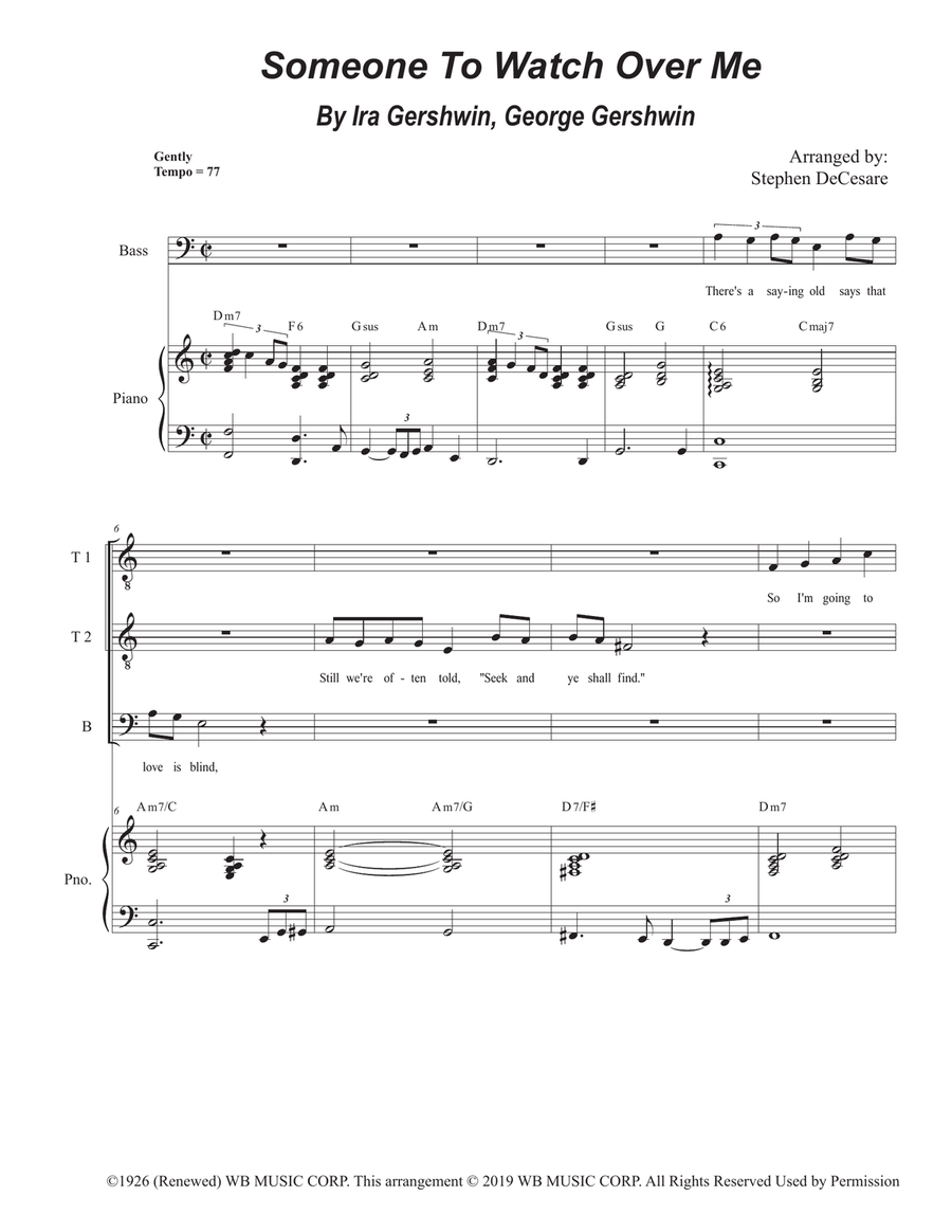 Someone To Watch Over Me Someone To Watch Over Me 3-Part scores gallery preview page 1