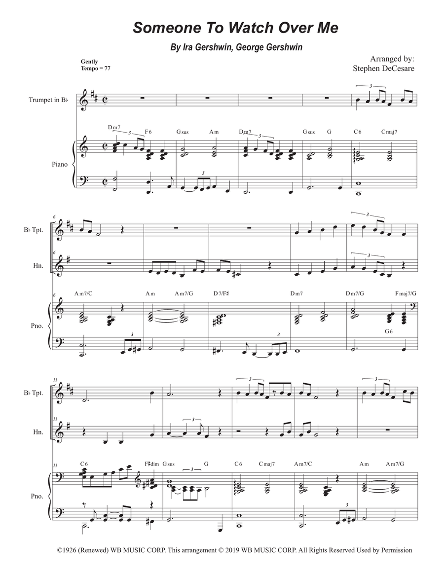 Someone To Watch Over Me Someone To Watch Over Me Brass Duet scores gallery preview page 1