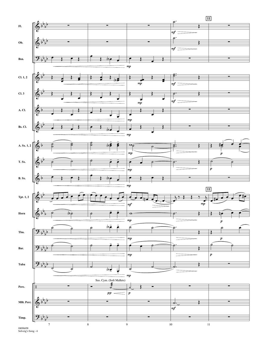 Solveig's Song (from Peer Gynt Suite No. 2) (arr. Johnny Vinson) - Full Score Concert Band scores gallery preview page 4