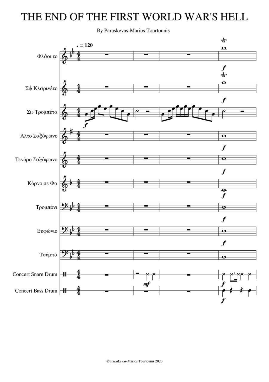 THE END OF THE FIRST WORLD WAR'S HELL Marching Band scores gallery preview page 2
